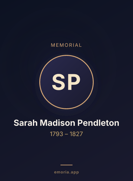 Memorial portrait of Sarah Madison Pendleton