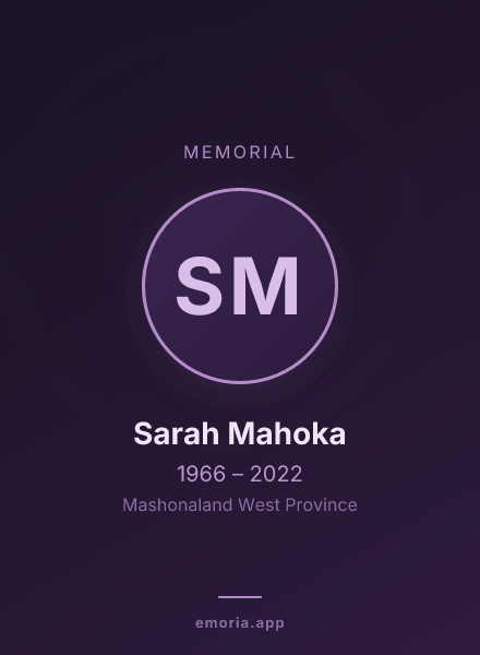 Memorial portrait of Sarah Mahoka