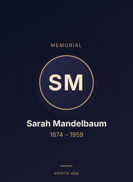 Memorial portrait of Sarah Mandelbaum