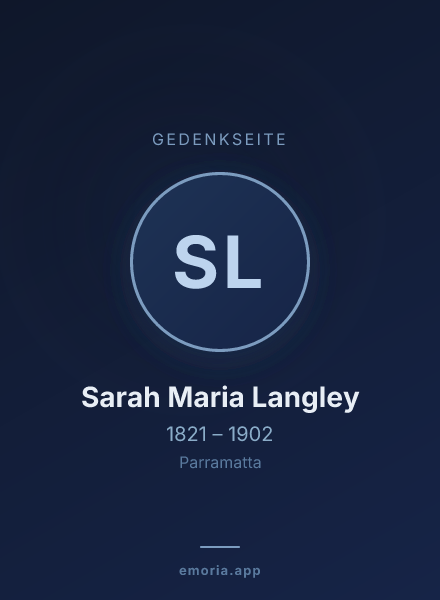 Gedenkportrait von Sarah Maria Langley