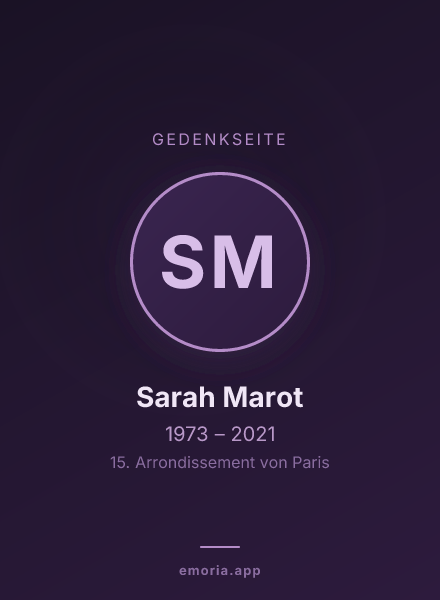 Gedenkportrait von Sarah Marot