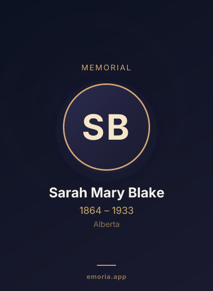 Memorial portrait of Sarah Mary Blake