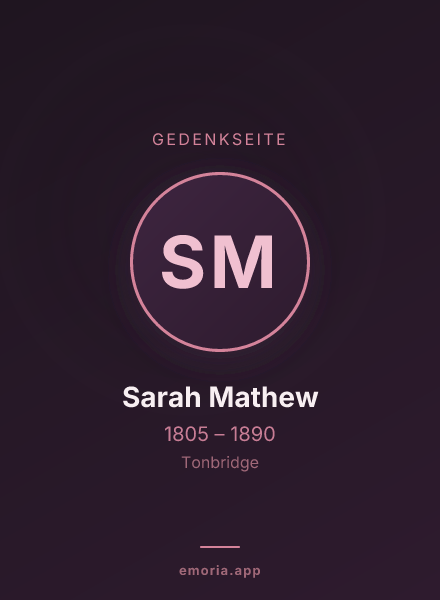 Gedenkportrait von Sarah Mathew