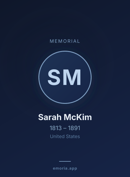 Memorial portrait of Sarah McKim