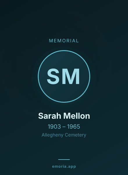 Memorial portrait of Sarah Mellon