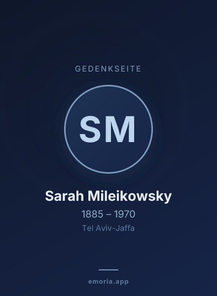 Gedenkportrait von Sarah Mileikowsky