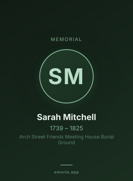 Memorial portrait of Sarah Mitchell