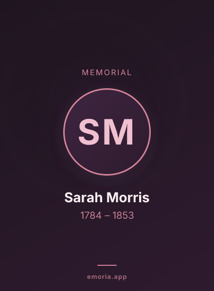 Memorial portrait of Sarah Morris