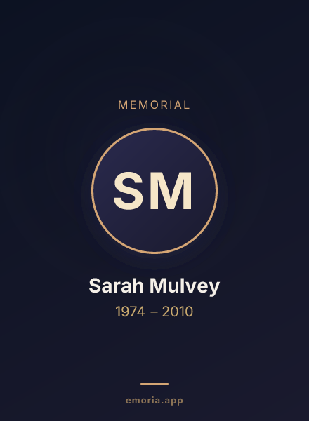 Memorial portrait of Sarah Mulvey