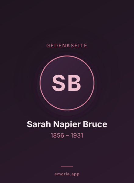 Gedenkportrait von Sarah Napier Bruce