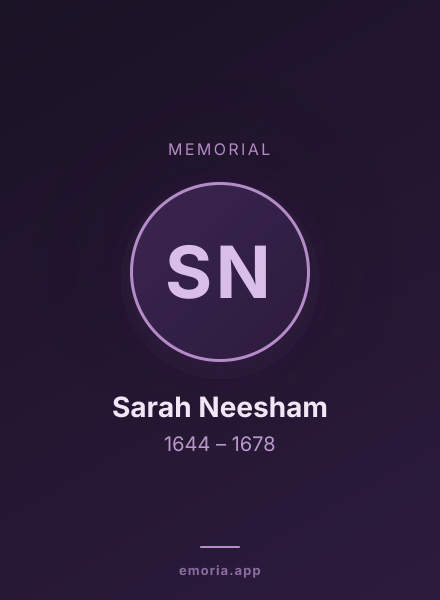 Memorial portrait of Sarah Neesham