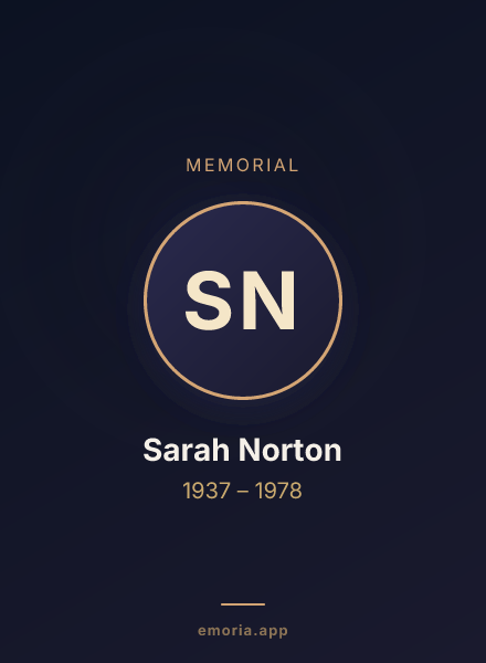 Memorial portrait of Sarah Norton