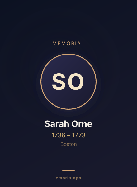 Memorial portrait of Sarah Orne