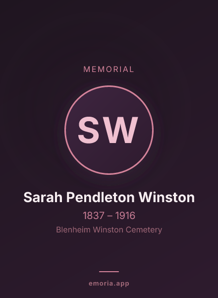 Memorial portrait of Sarah Pendleton Winston
