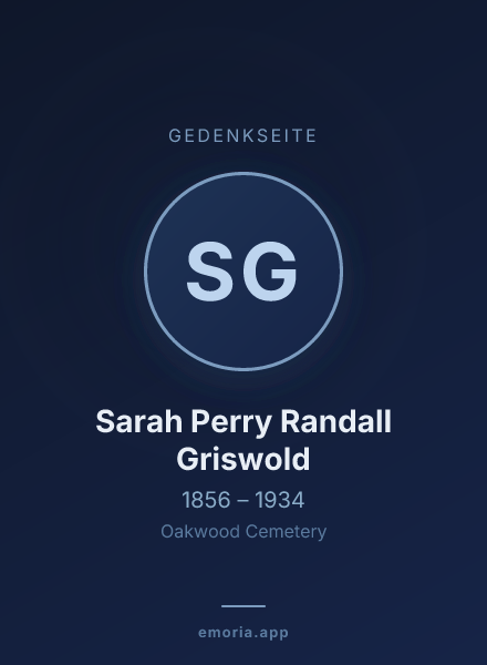 Gedenkportrait von Sarah Perry Randall Griswold
