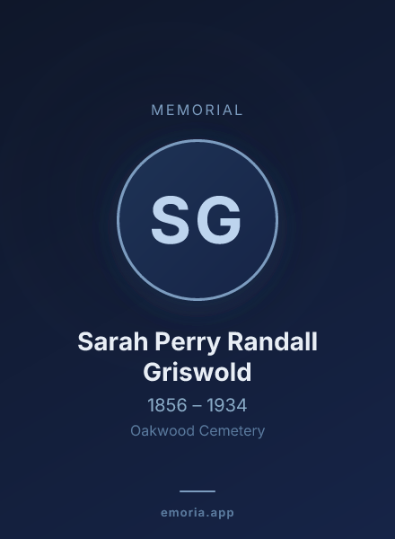 Memorial portrait of Sarah Perry Randall Griswold