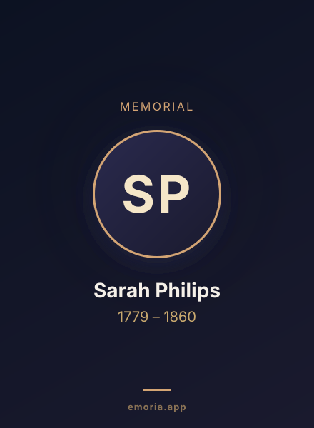 Memorial portrait of Sarah Philips