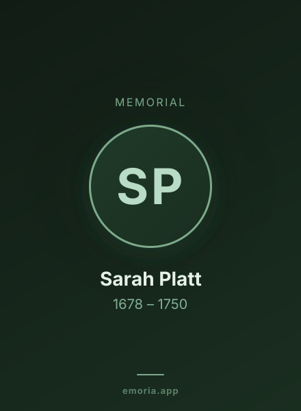 Memorial portrait of Sarah Platt