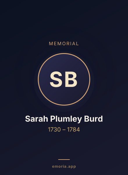Memorial portrait of Sarah Plumley Burd