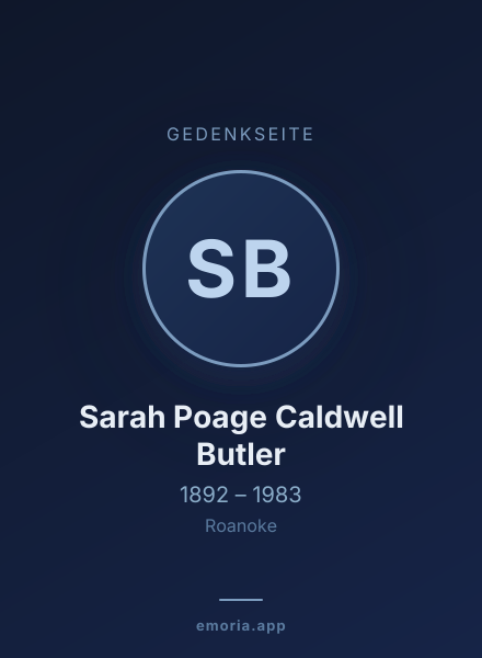 Gedenkportrait von Sarah Poage Caldwell Butler
