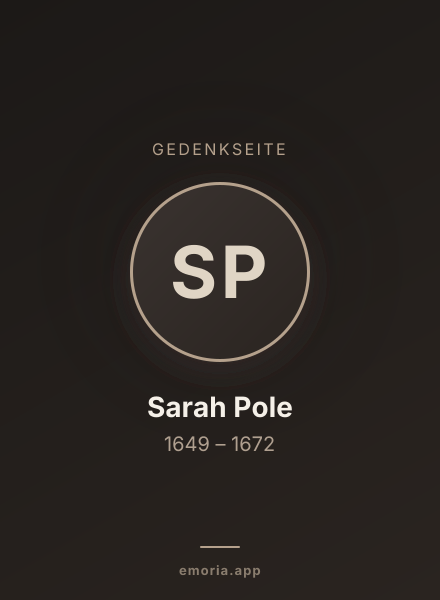 Gedenkportrait von Sarah Pole