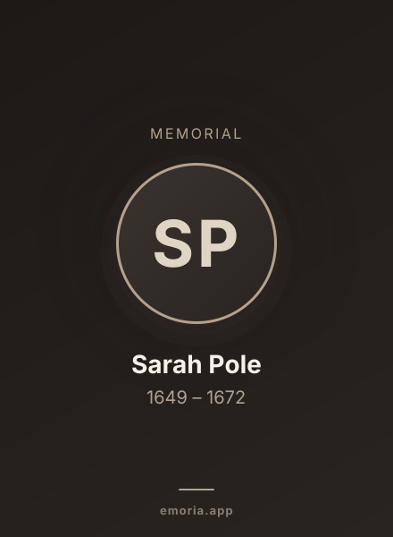 Memorial portrait of Sarah Pole
