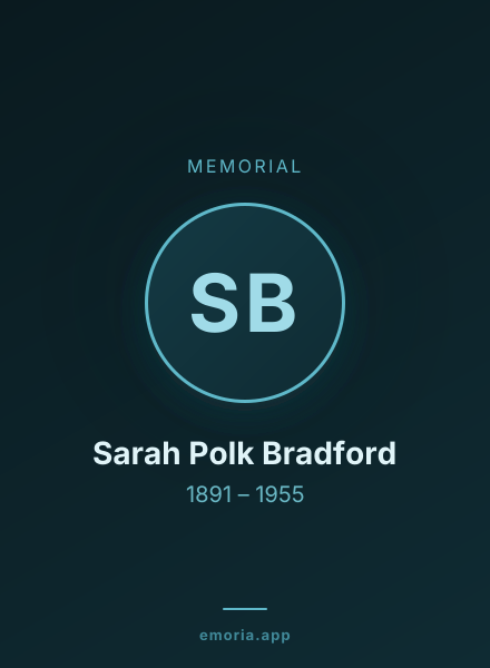 Memorial portrait of Sarah Polk Bradford