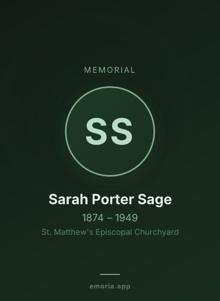Memorial portrait of Sarah Porter Sage