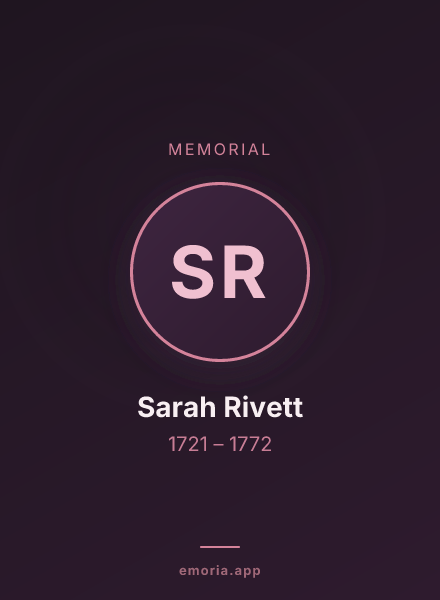 Memorial portrait of Sarah Rivett