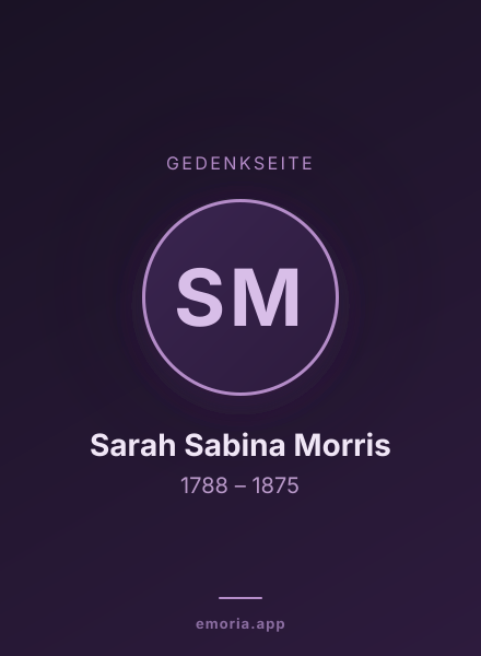 Gedenkportrait von Sarah Sabina Morris