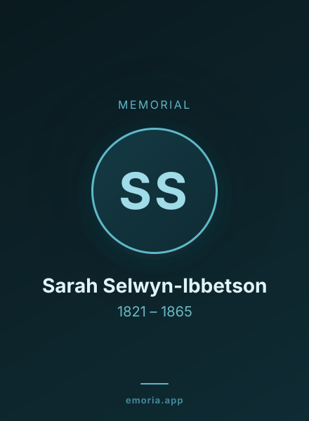 Memorial portrait of Sarah Selwyn-Ibbetson