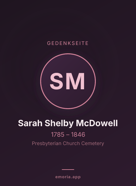 Gedenkportrait von Sarah Shelby McDowell