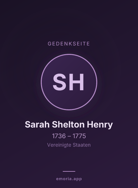 Gedenkportrait von Sarah Shelton Henry