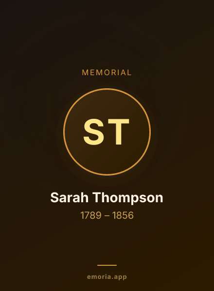 Memorial portrait of Sarah Thompson