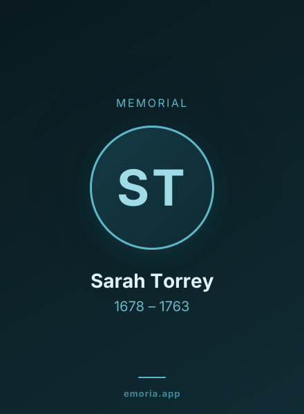 Memorial portrait of Sarah Torrey