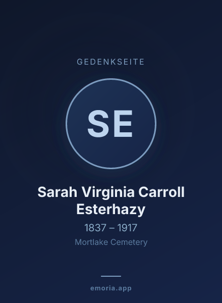 Gedenkportrait von Sarah Virginia Carroll Esterhazy