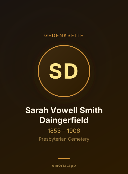 Gedenkportrait von Sarah Vowell Smith Daingerfield