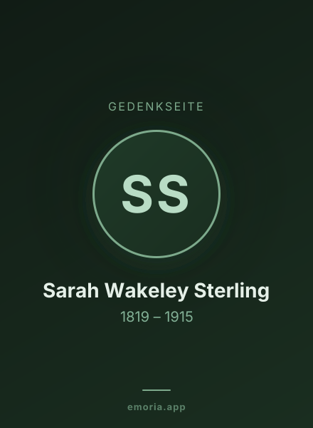 Gedenkportrait von Sarah Wakeley Sterling