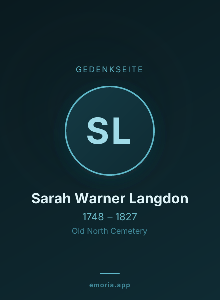 Gedenkportrait von Sarah Warner Langdon