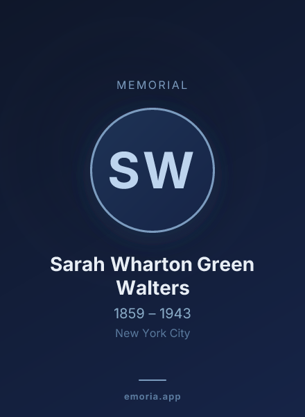 Memorial portrait of Sarah Wharton Green Walters