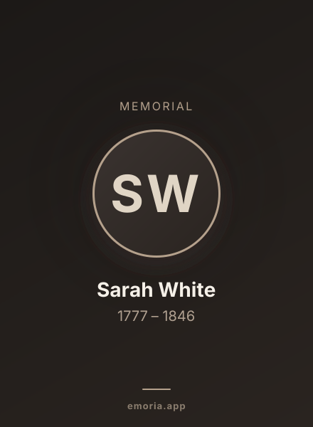 Memorial portrait of Sarah White