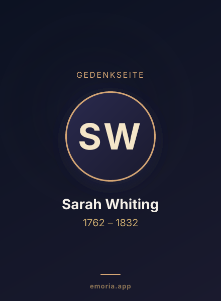 Gedenkportrait von Sarah Whiting
