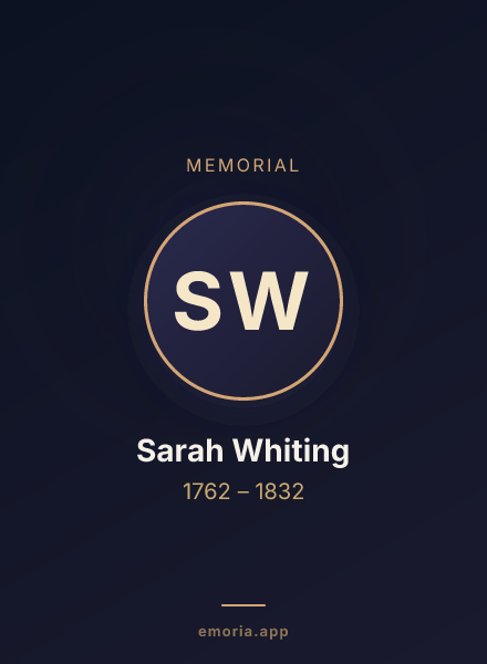 Memorial portrait of Sarah Whiting