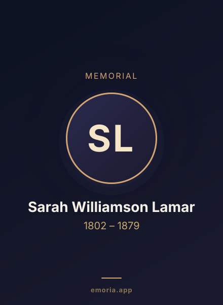 Memorial portrait of Sarah Williamson Lamar