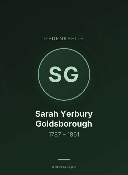 Gedenkportrait von Sarah Yerbury Goldsborough