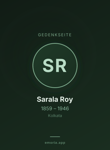 Gedenkportrait von Sarala Roy