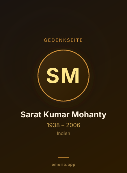 Gedenkportrait von Sarat Kumar Mohanty