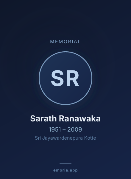 Memorial portrait of Sarath Ranawaka