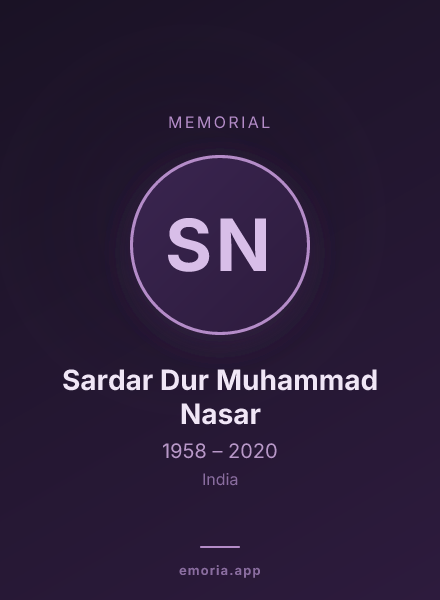 Memorial portrait of Sardar Dur Muhammad Nasar