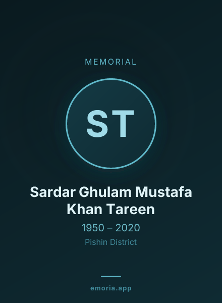 Memorial portrait of Sardar Ghulam Mustafa Khan Tareen